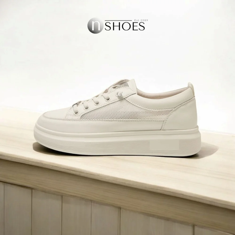 Women's white sneakers ALLSY model 5843