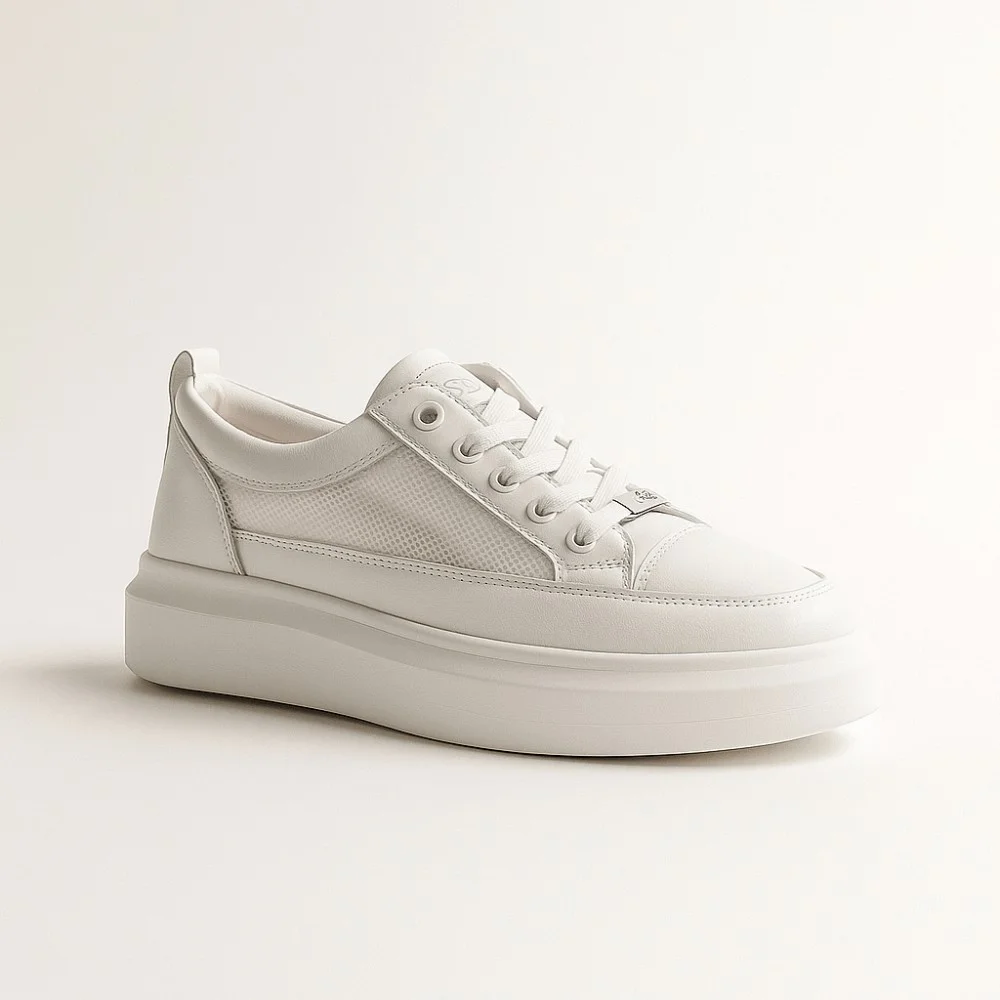 Women's white sneakers ALLSY model 5843