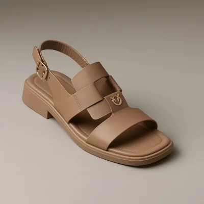 Женские модные бежевые босоножки сандалии Fabio Monelli 198725 Lonza 200117 199905 5844 Roxana Beige из натуральной кожи в стиле Pinko