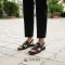 Women's fashionable black sandals sandals Fabio Monelli 197826 Lonza 199880 199903 5845 Roxana Black made of genuine leather in the Pinko style