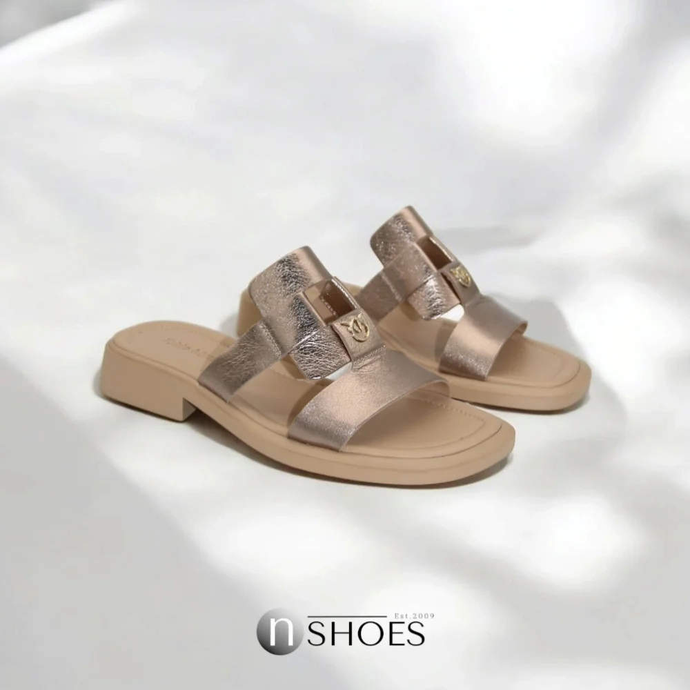 Women's leather slippers Fabio Monelli Layna Bronze model 5846