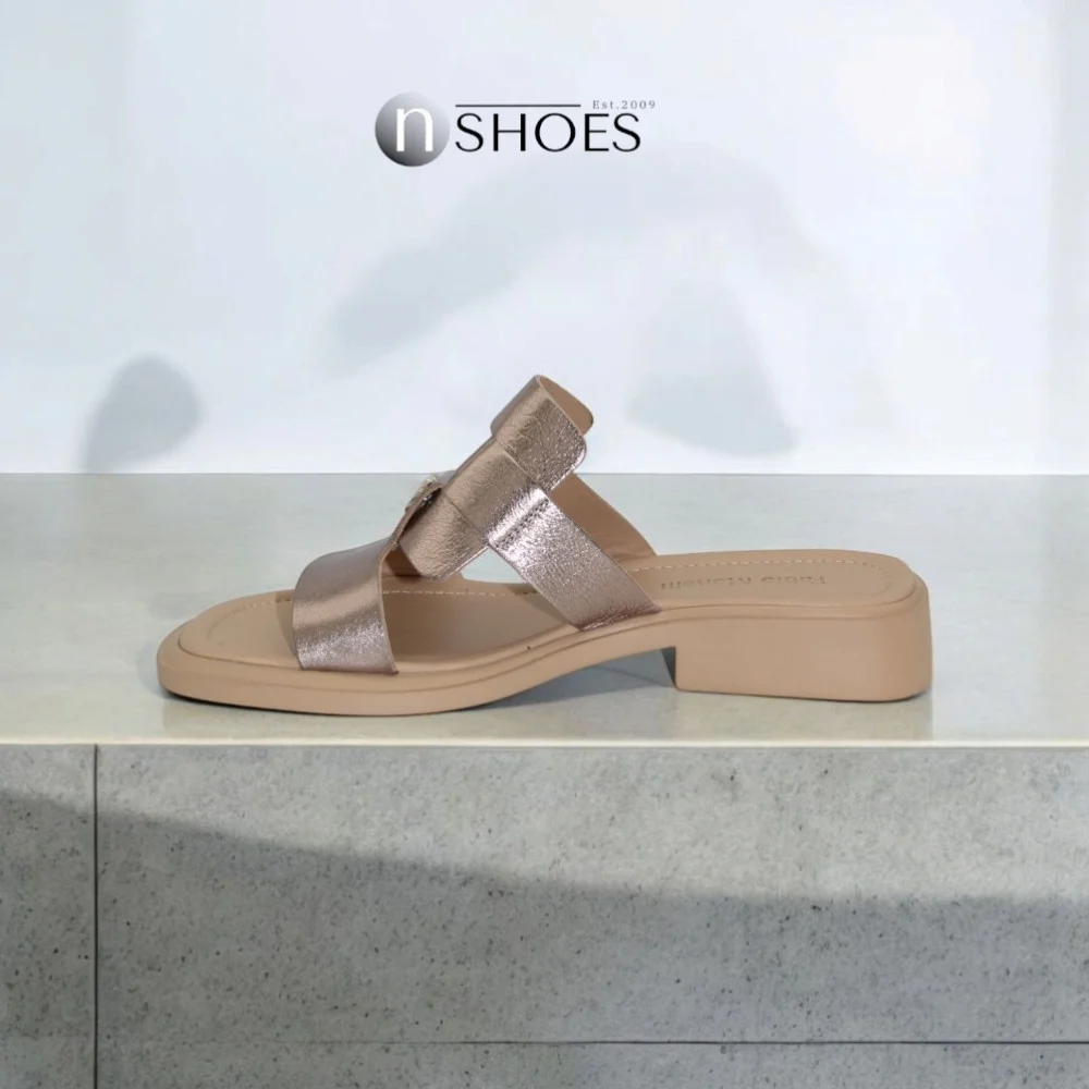 Women's leather slippers Fabio Monelli Layna Bronze model 5846