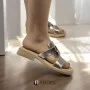 Women's leather slippers Fabio Monelli Layna Bronze model 5846