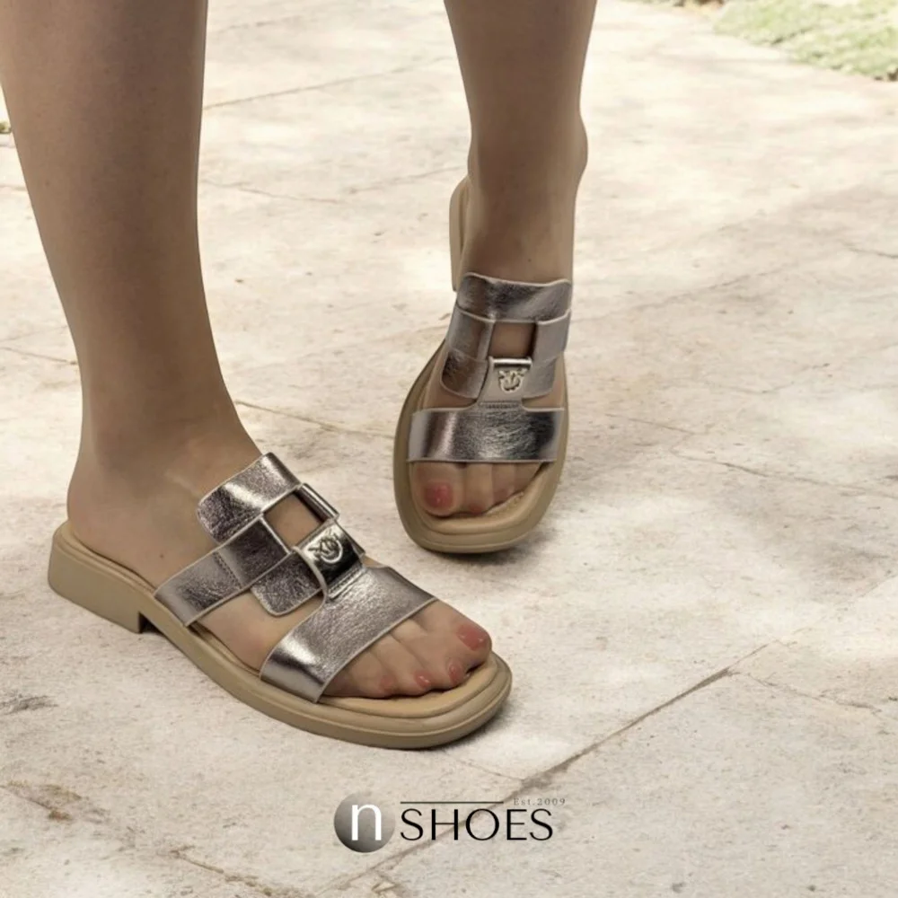 Women's leather slippers Fabio Monelli Layna Bronze model 5846