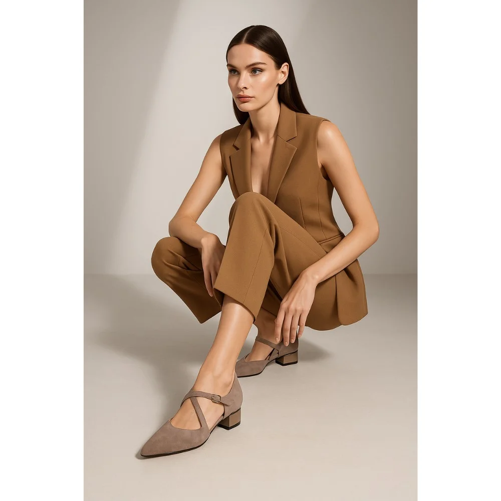 Women's suede slingbacks Lonza NY 199528 199527 model 5851