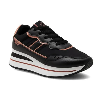 Women's fashionable black wedge sneakers Kappa Logo Reely 351H2TW - A3L 5856 original from the Italian brand