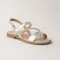 Women's stylish silver sandals Lasocki EST-AFIONA-12 5858 festive made of genuine leather from the Polish brand