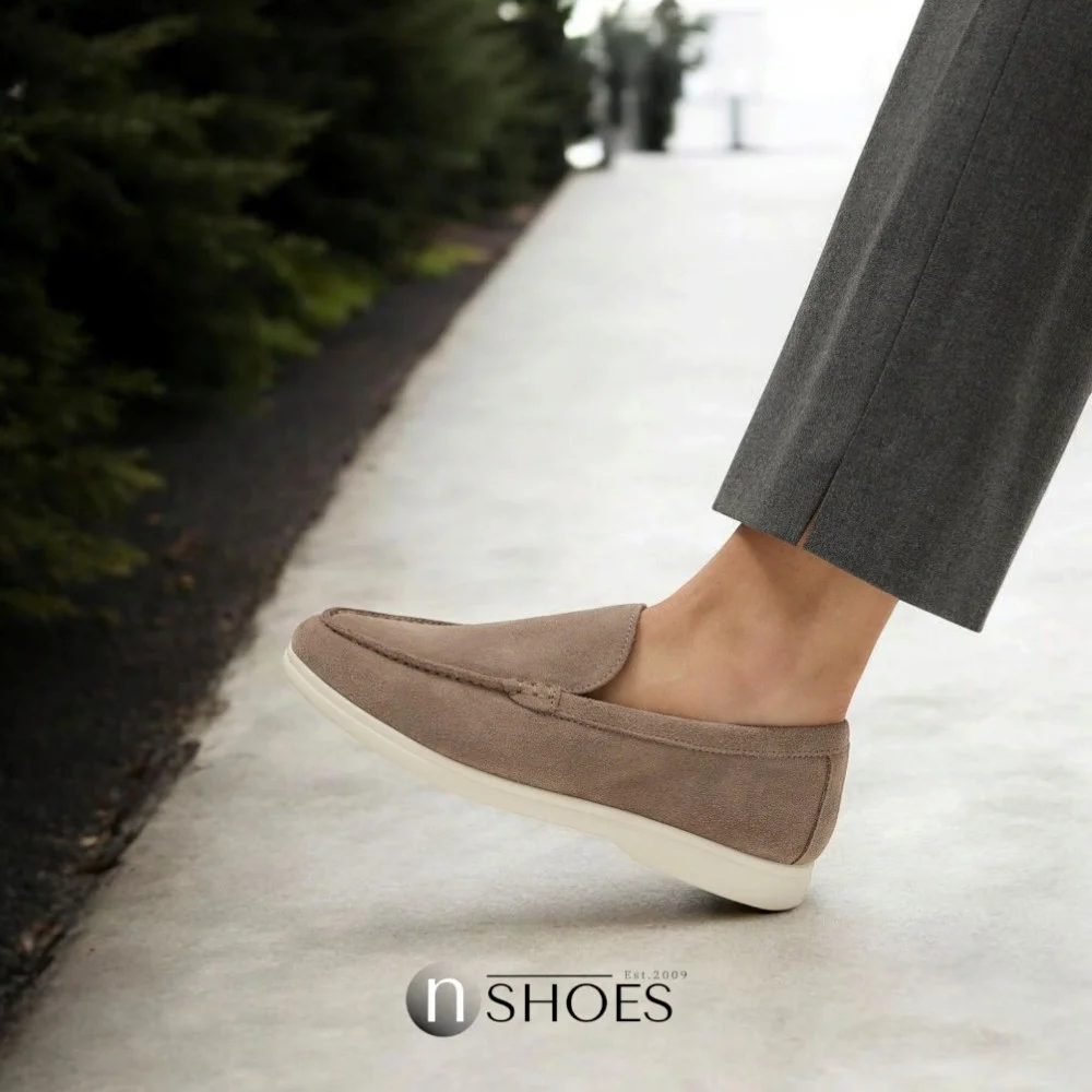 Women's suede loafers Loro Piana Classy Dark Grey model 5863
