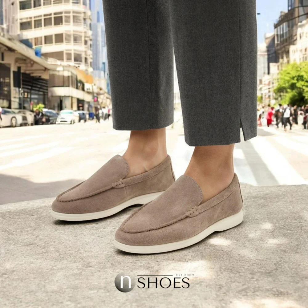 Women's suede loafers Loro Piana Classy Dark Grey model 5863