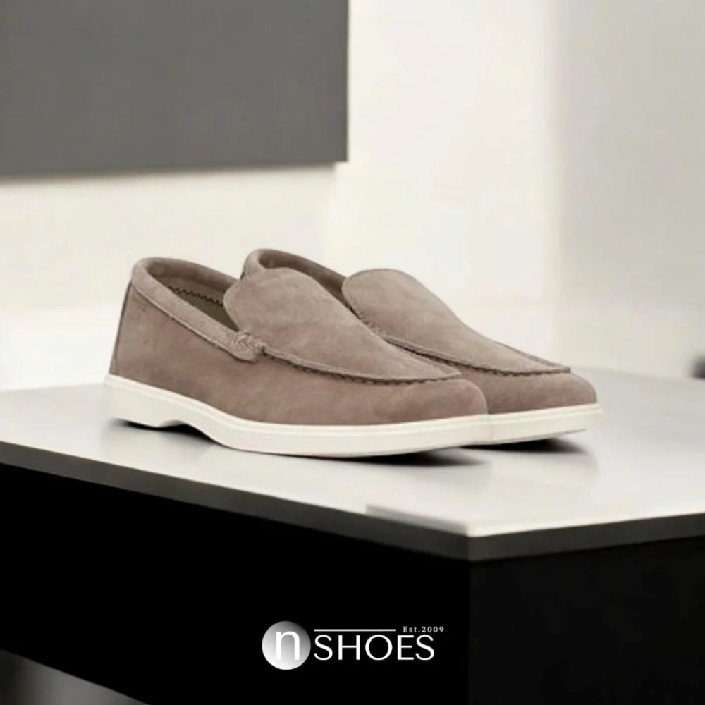 Women's suede loafers Loro Piana Classy Dark Grey model 5863