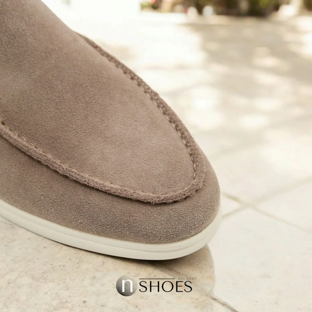 Women's suede loafers Loro Piana Classy Dark Grey model 5863