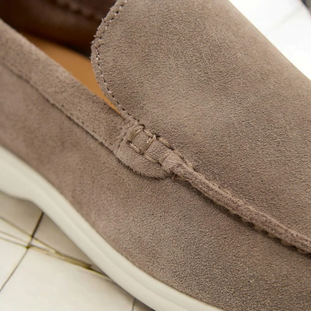 Women's suede loafers Loro Piana Classy Dark Grey model 5863