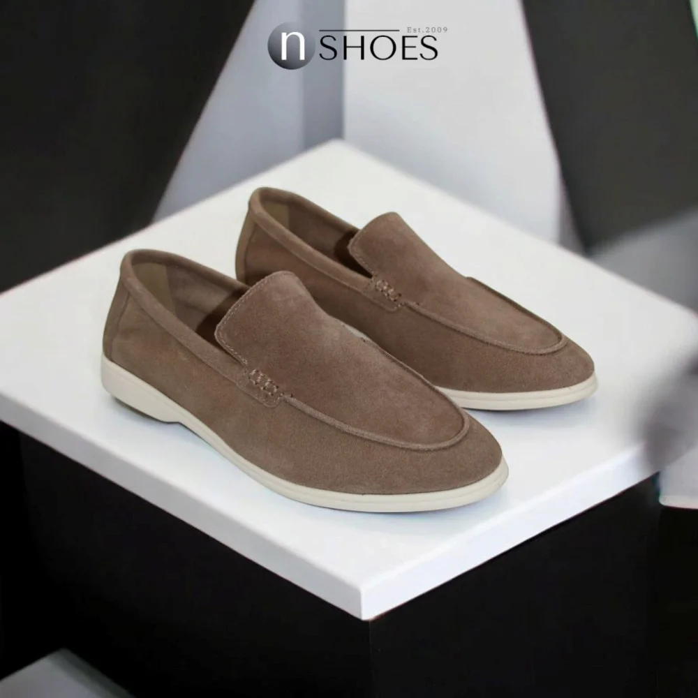 Women's suede loafers Loro Piana Classy Dark Grey model 5863