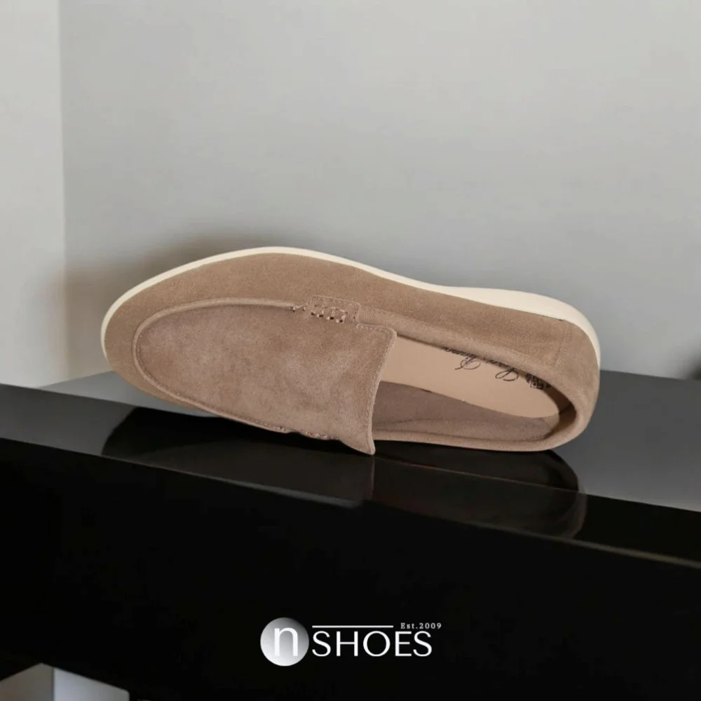 Women's suede loafers Loro Piana Classy Dark Grey model 5863