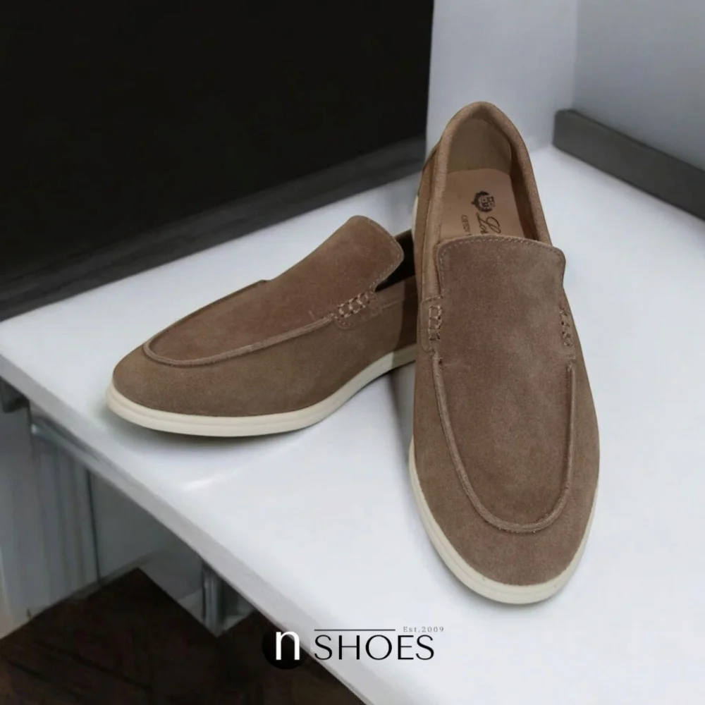 Women's suede loafers Loro Piana Classy Dark Grey model 5863