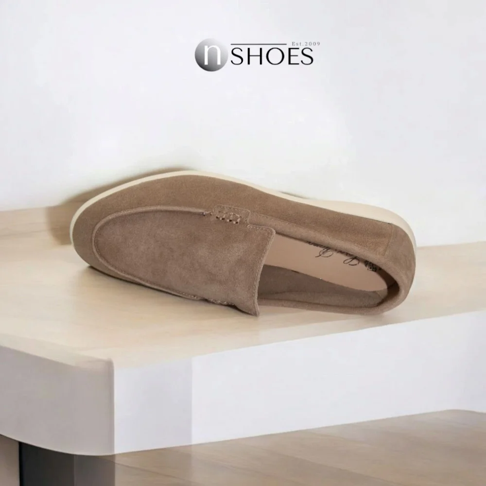 Women's suede loafers Loro Piana Classy Dark Grey model 5863