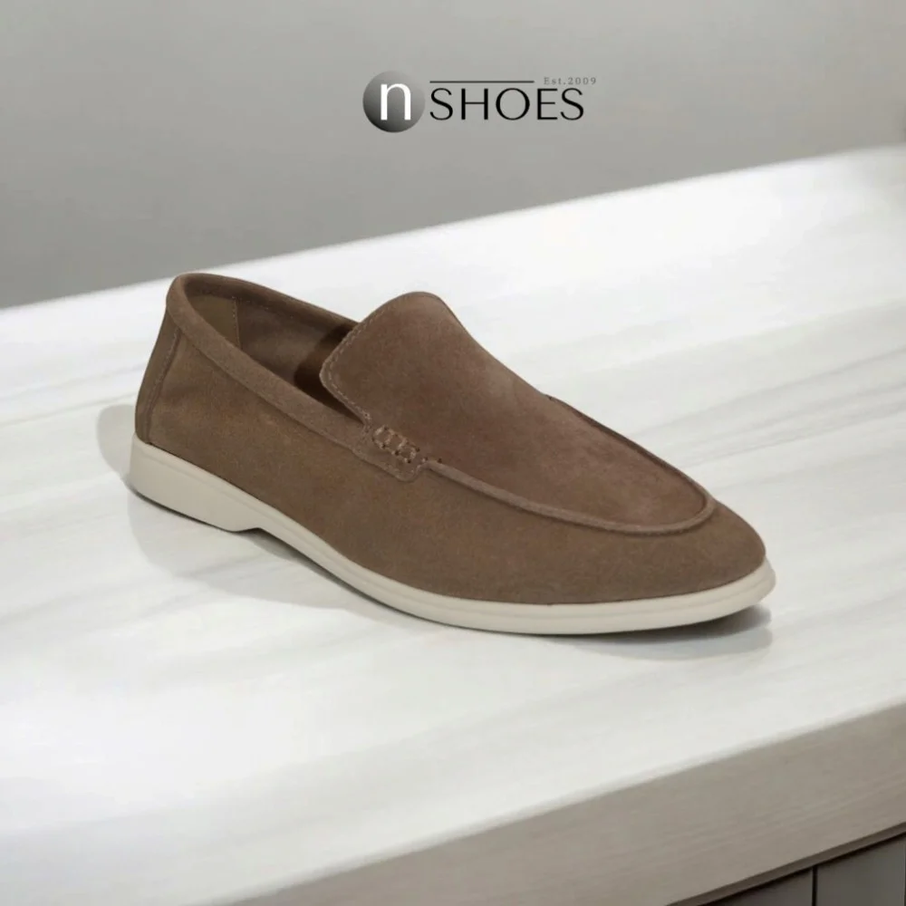 Women's suede loafers Loro Piana Classy Dark Grey model 5863