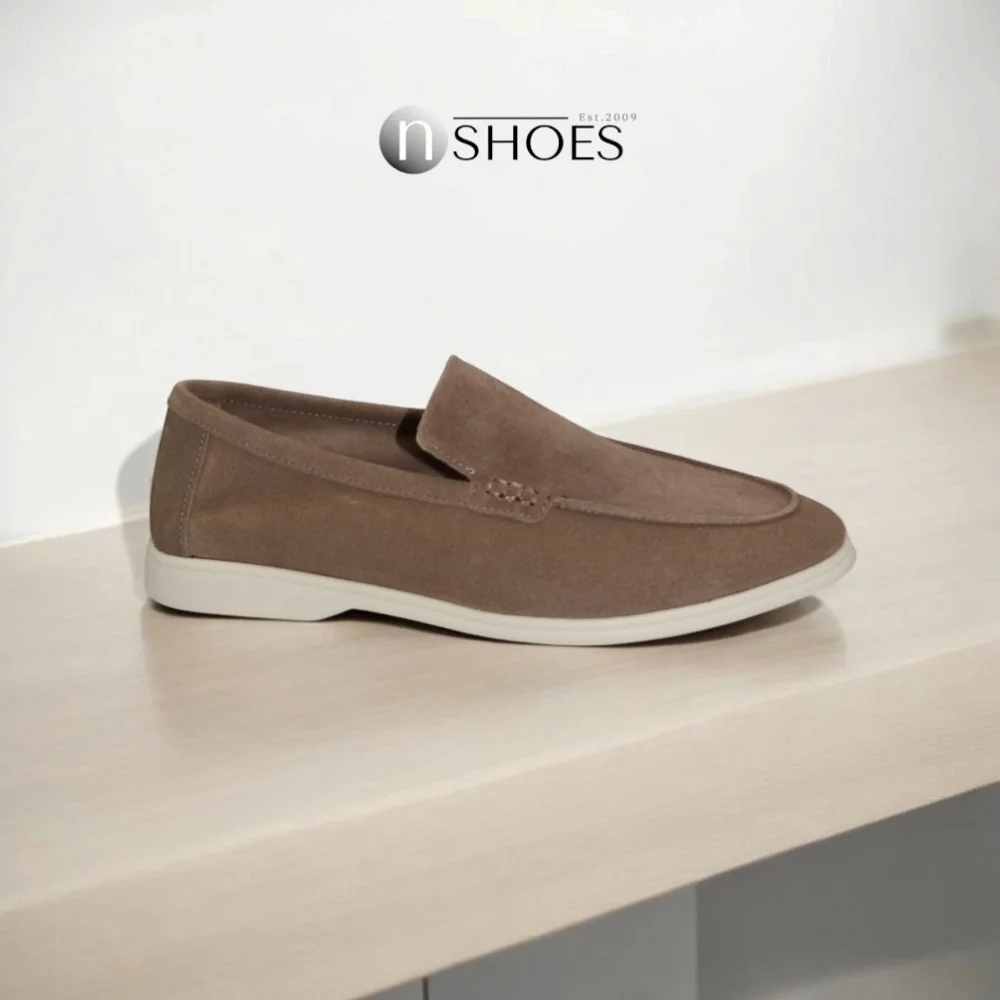 Women's suede loafers Loro Piana Classy Dark Grey model 5863