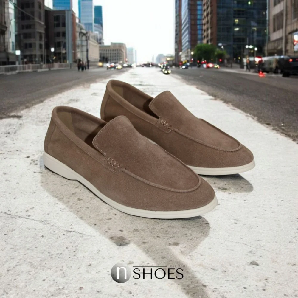 Women's suede loafers Loro Piana Classy Dark Grey model 5863