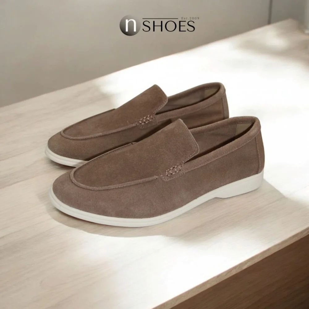 Women's suede loafers Loro Piana Classy Dark Grey model 5863