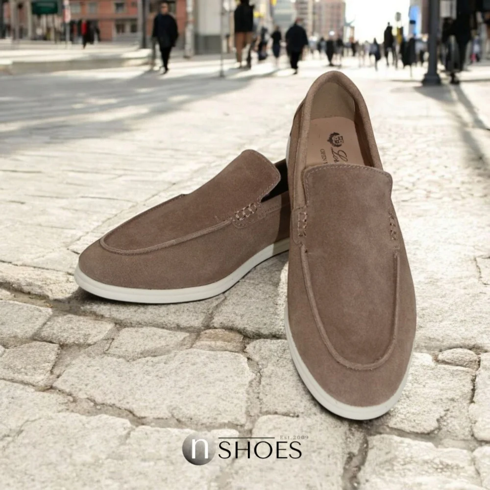 Women's suede loafers Loro Piana Classy Dark Grey model 5863
