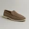 Женские модные бежевые туфли лоферы Loro Piana Classy Dark Grey 200585 5863 из натуральной замши без союзки в стиле Giuseppe Zanotti Avela New York Cassidy Light Grey
