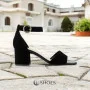 Women's suede sandals with medium heels SALA (Poland) model 5864