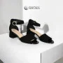 Women's suede sandals with medium heels SALA (Poland) model 5864