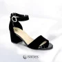 Women's suede sandals with medium heels SALA (Poland) model 5864