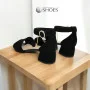Women's suede sandals with medium heels SALA (Poland) model 5864