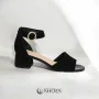 Women's suede sandals with medium heels SALA (Poland) model 5864