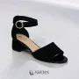 Women's suede sandals with medium heels SALA (Poland) model 5864