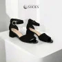 Women's suede sandals with medium heels SALA (Poland) model 5864