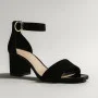 Women's suede sandals with medium heels SALA (Poland) model 5864