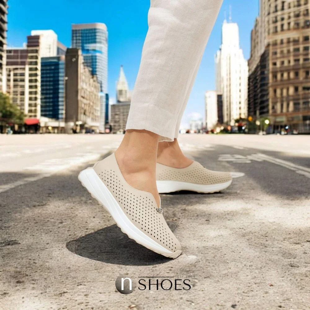 Женские комфортные кожаные мокасины с перфорацией Allsy модель 5871