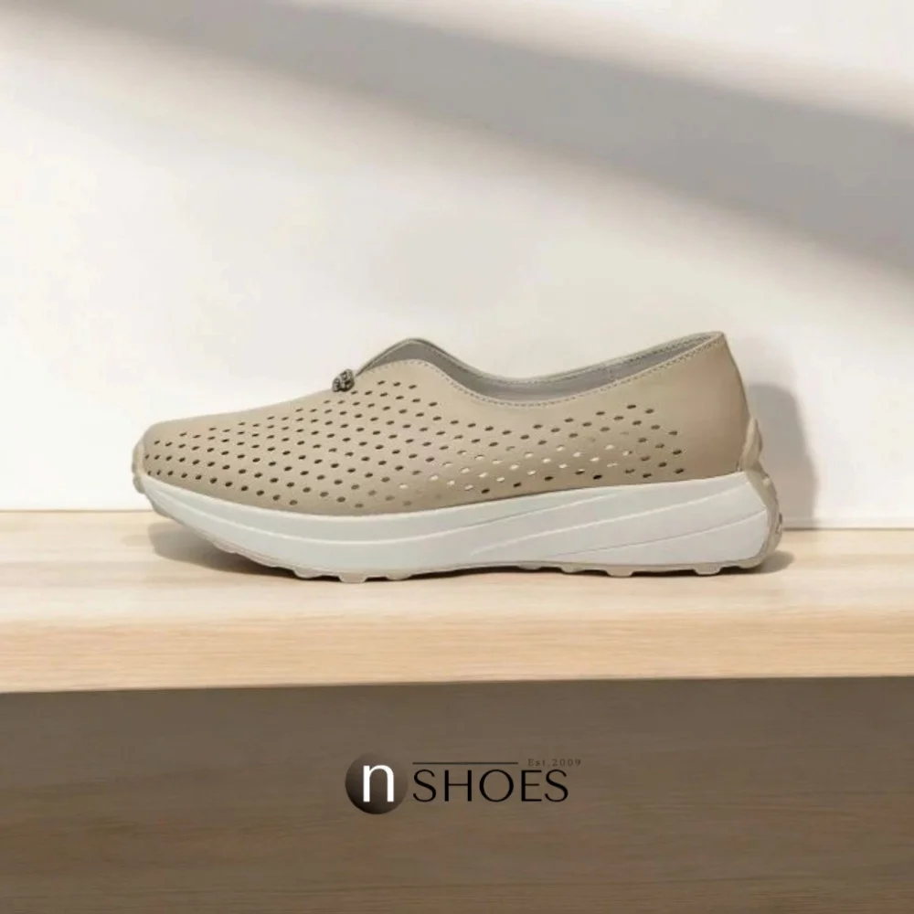 Женские комфортные кожаные мокасины с перфорацией Allsy модель 5871