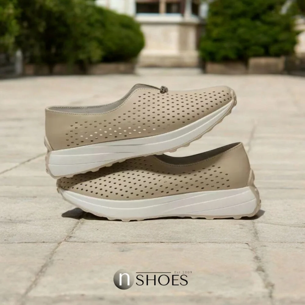 Женские комфортные кожаные мокасины с перфорацией Allsy модель 5871