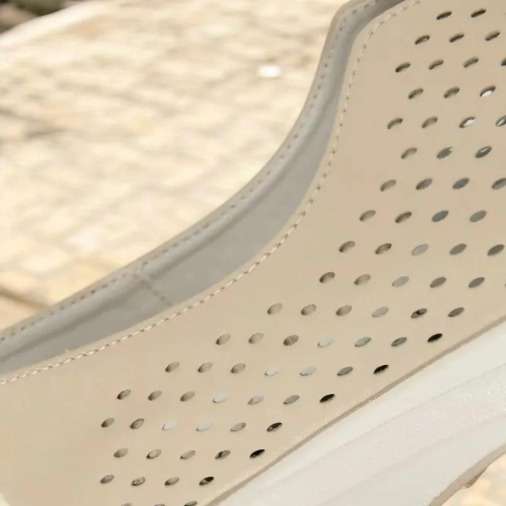 Женские комфортные кожаные мокасины с перфорацией Allsy модель 5871