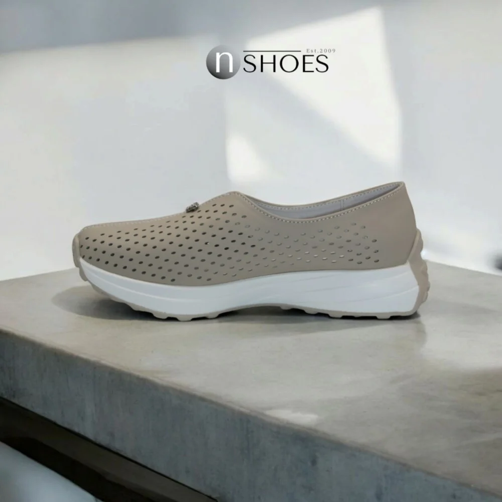 Женские комфортные кожаные мокасины с перфорацией Allsy модель 5871