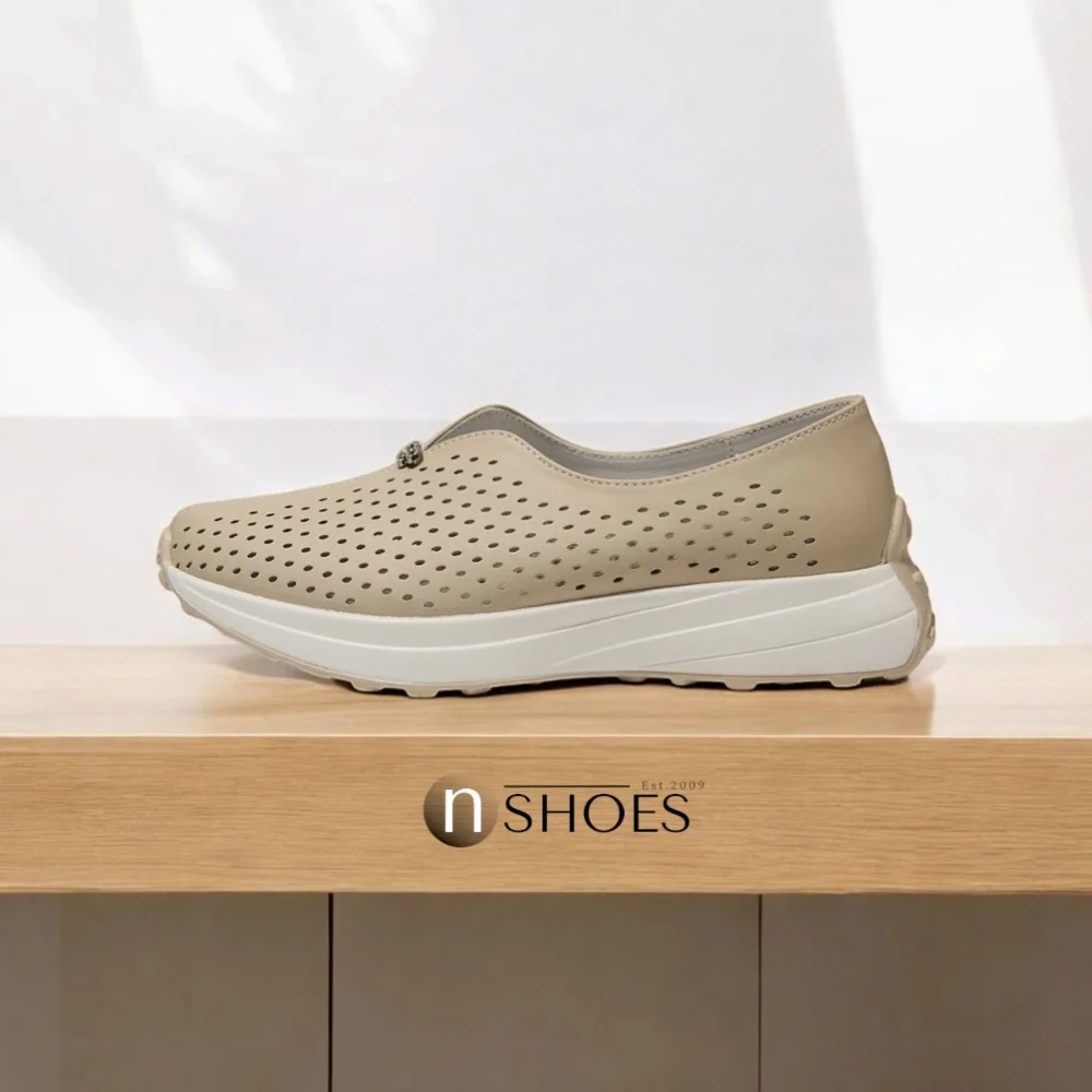 Женские комфортные кожаные мокасины с перфорацией Allsy модель 5871