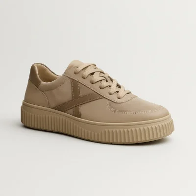 Women's fashion beige leather sneakers Steizer N1108 813-528-903 5876 made of genuine leather made in Poland