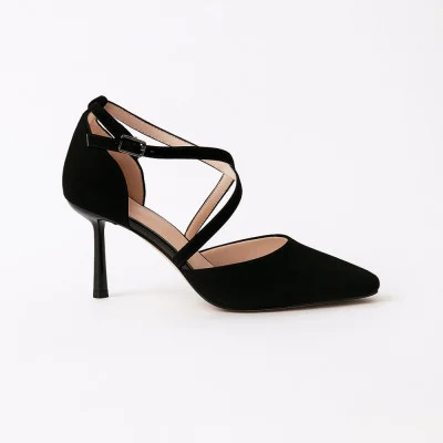 Women's fashion shoes sandals with stiletto heels Fabio Monelli 193656 198672 4FL251-JM182-P003 5880 made of genuine suede with ankle straps