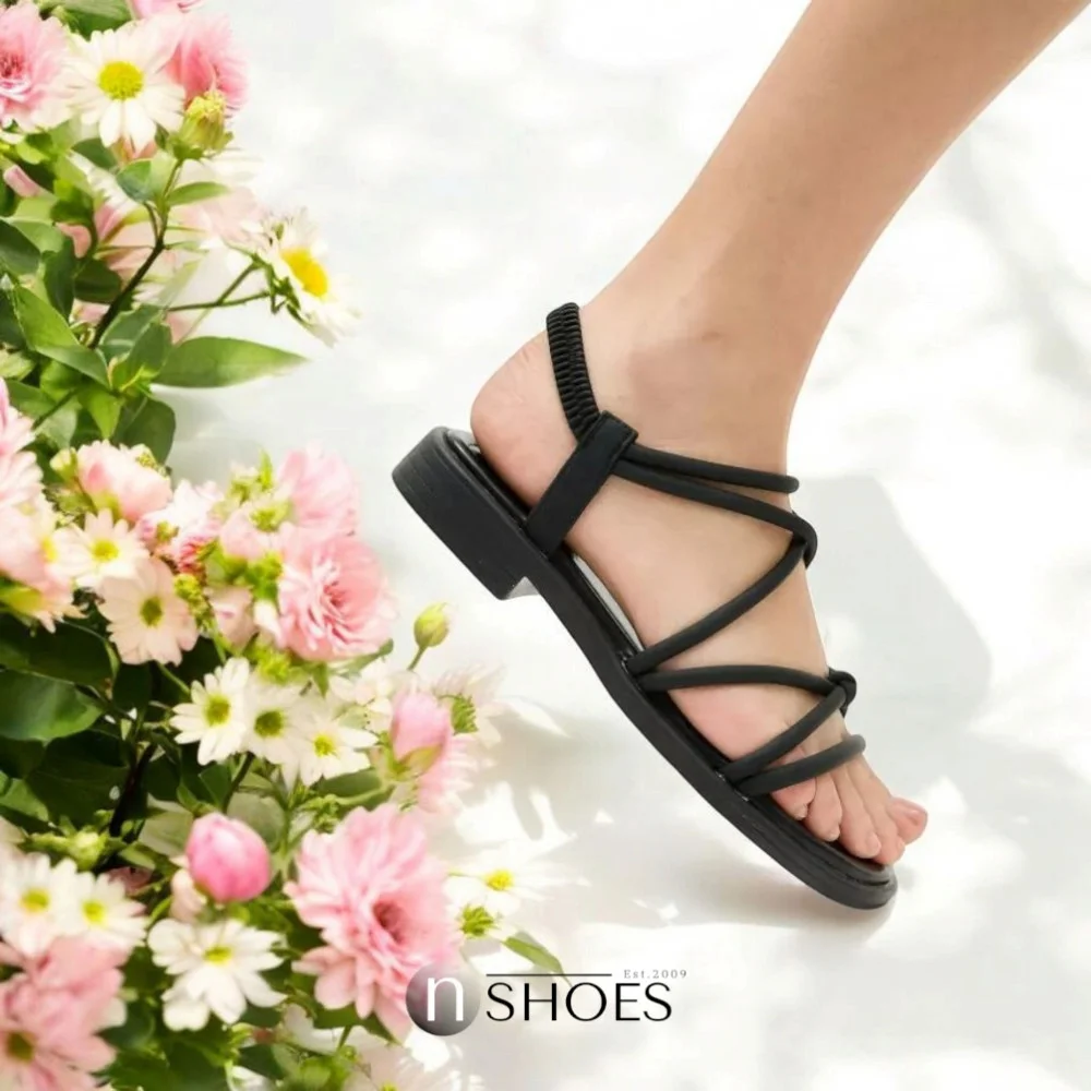 Женские черные босоножки с ремешками на платформе Allsy Lonza Cleo Black модель 5887