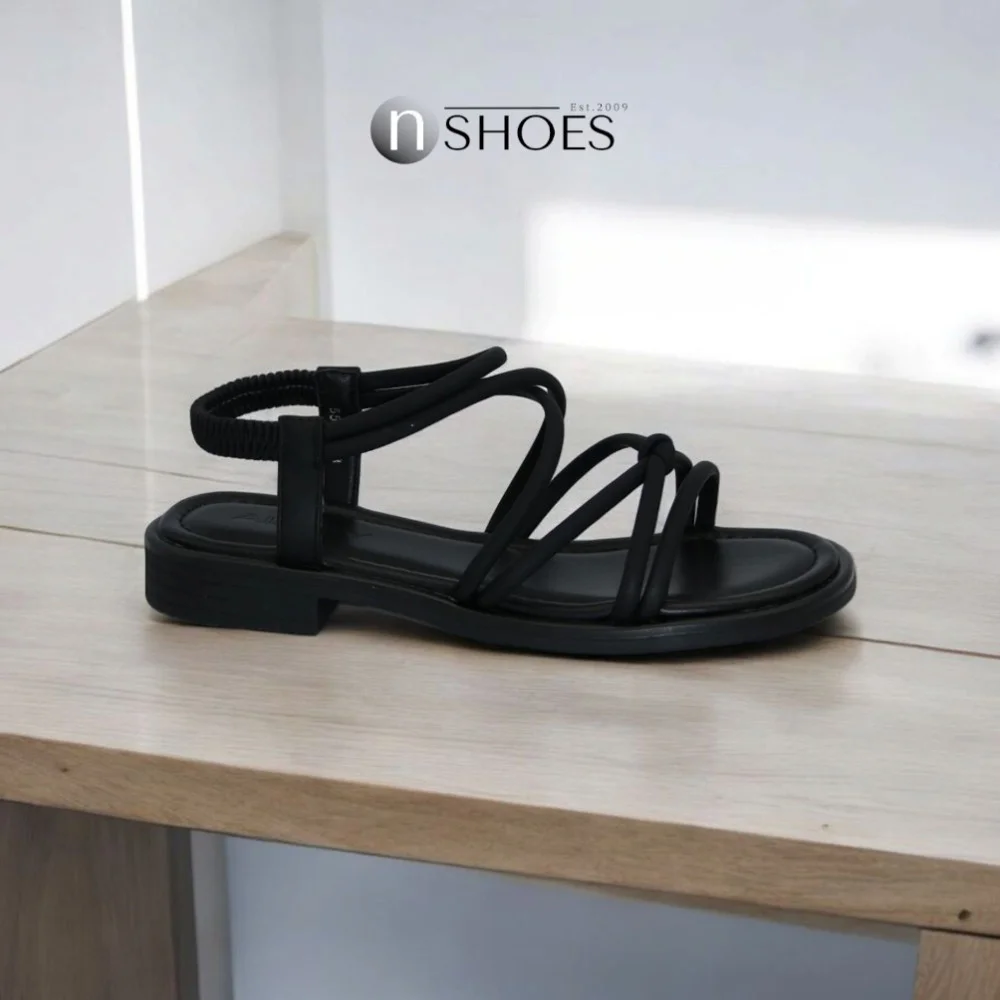 Женские черные босоножки с ремешками на платформе Allsy Lonza Cleo Black модель 5887