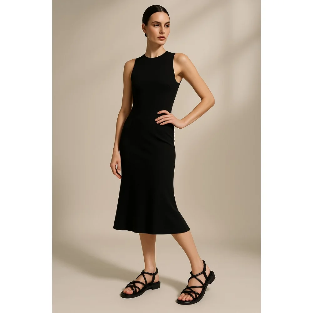 Женские черные босоножки с ремешками на платформе Allsy Lonza Cleo Black модель 5887