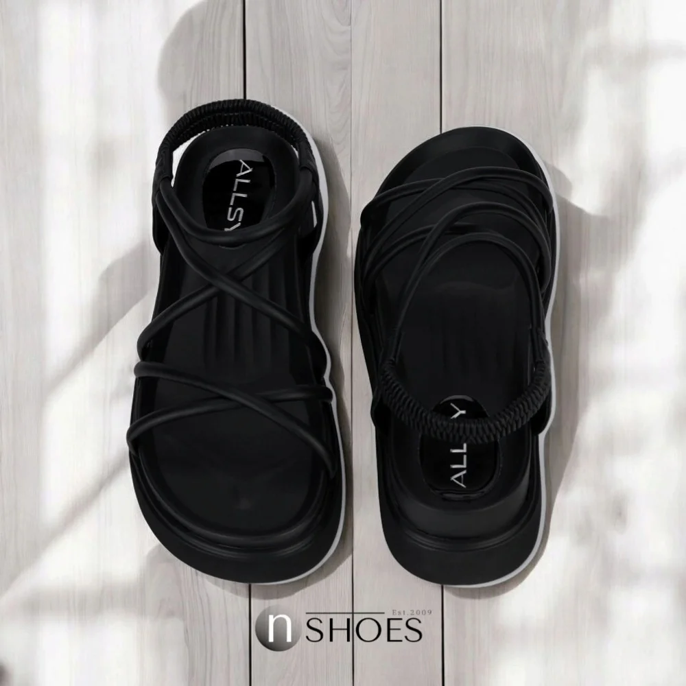 Жіночі чорні босоніжки на високій платформі Allsy Lonza Denali Black модель 5889