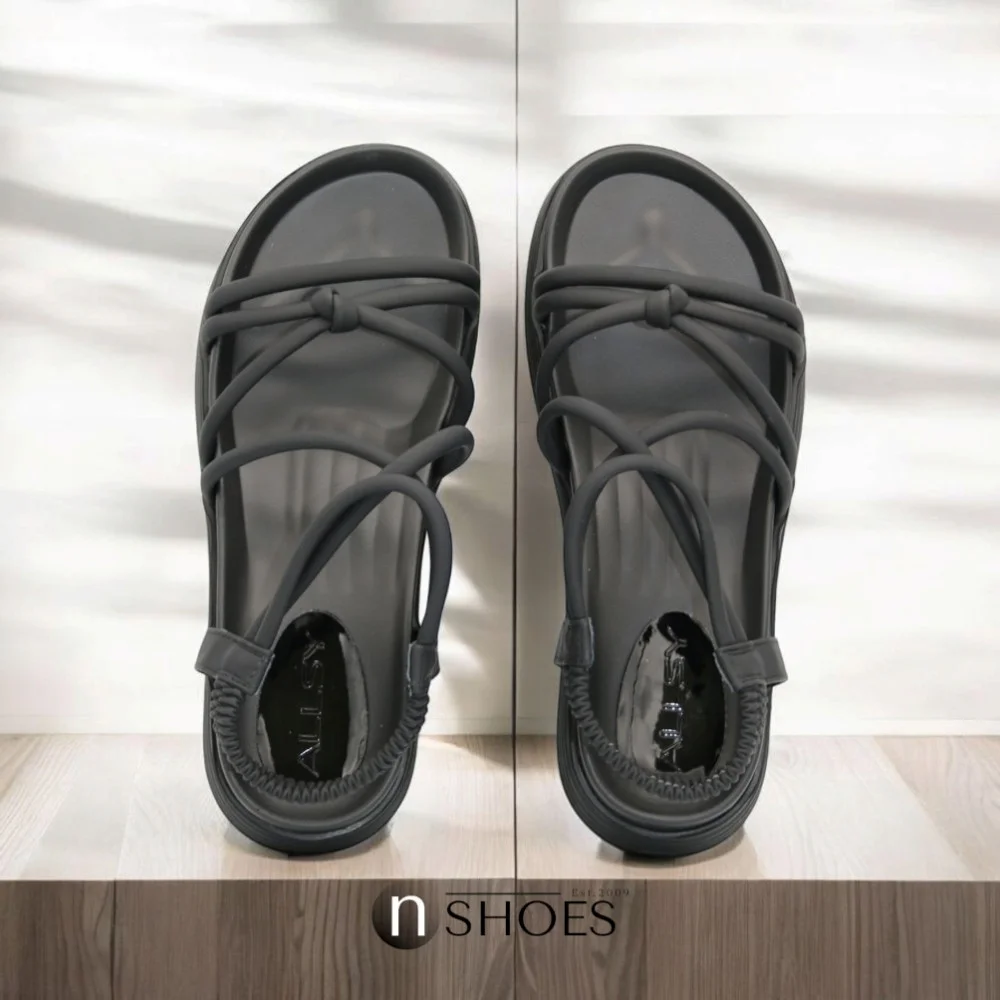 Жіночі чорні босоніжки на високій платформі Allsy Lonza Denali Black модель 5889