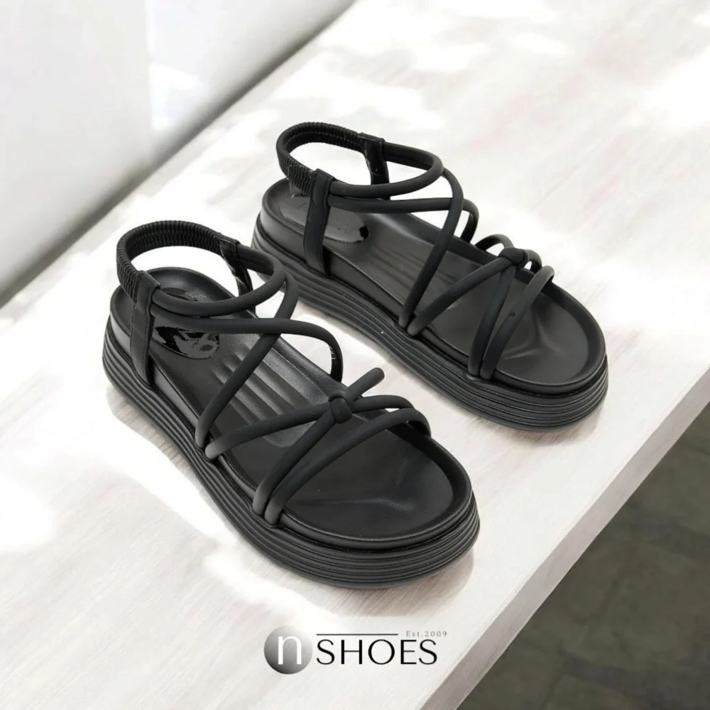 Жіночі чорні босоніжки на високій платформі Allsy Lonza Denali Black модель 5889