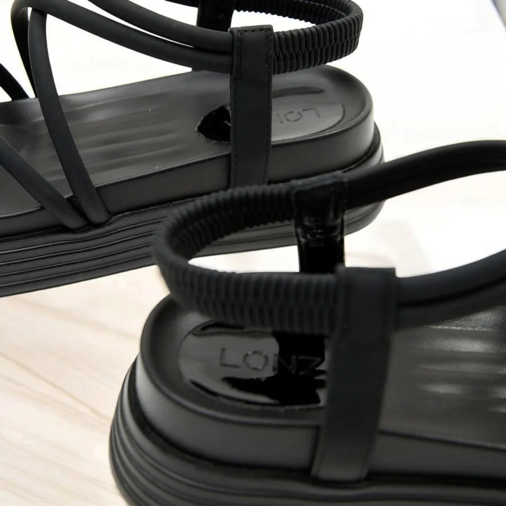 Жіночі чорні босоніжки на високій платформі Allsy Lonza Denali Black модель 5889