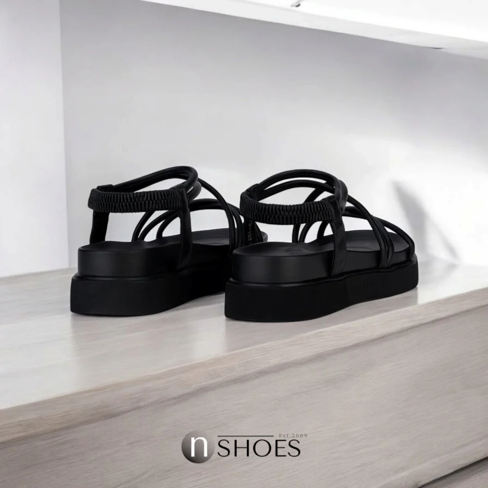 Жіночі чорні босоніжки на високій платформі Allsy Lonza Denali Black модель 5889